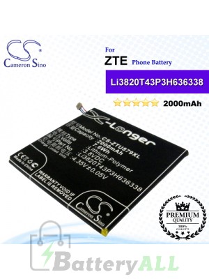 CS-ZTU879XL For ZTE Phone Battery Model Li3820T43P3H636338 / Li3820T43PH636338