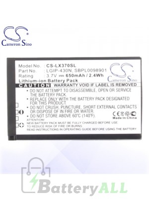 CS Battery for LG LX370 / MN240 / MT375 / Popcorn GU280 Battery PHO-LX370SL