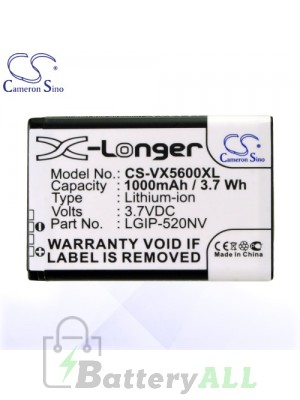 CS Battery for LG VN570 Extravert / VX5600 Battery PHO-VX5600XL