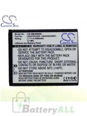 CS Battery for Samsung SGH-F118 / SGH-F768 / SGH-J578 / SGH-J600 Battery PHO-SMJ600SL