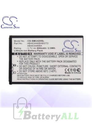 CS Battery for Samsung Stride / Stunt / TwoStep R470 / SHG-A107 Battery PHO-SMU420SL