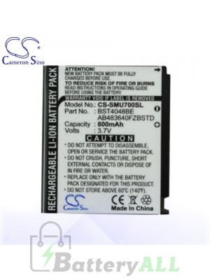 CS Battery for Samsung SGH-L870 / SGH-S5230 / SGH-U700 / SGH-U700v Battery PHO-SMU700SL