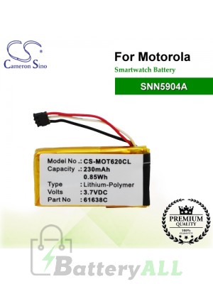 CS-MOT620CL For Motorola Smartwatch Battery Model SNN5904A