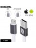 HAWEEL 1m Noodle Style 2 in 1 Micro USB & 8 Pin Both Side Data Sync Charging Cable HWL-1021W