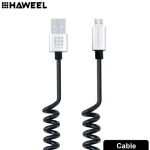HAWEEL 2A Micro USB to USB 2.0 Retractable Coiled Data Sync Charging Cable HWL1022S