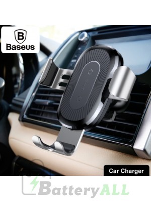 Baseus 5V 2A PC + Silicone Gravity Holder Clamp Car Air Outlet Vent Fast Wireless Charger IP7G4630S