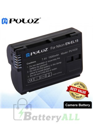 PULUZ EN-EL15 7.4V 1500mAh Camera Battery for Nikon D7500 / D7000 / D800 / D800E / V1 / MB-D11 / MB-D12 PU1030