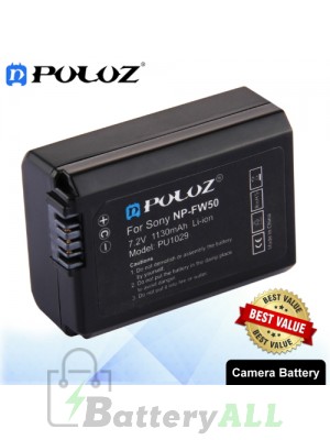 PULUZ NP-FW50 7.4V 1130mAh Camera Battery for Sony ILCE-6500 / ILCE-6300 / ILCE-7SM2/ NEX3 / SLT-A33 PU1029