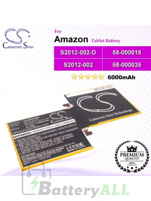CS-ABD008SL For Amazon Tablet Battery Model 58-000015 / S2012-002 / S2012-002-D / S2012-002-S