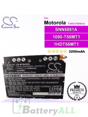 CS-MTB400SL For Motorola Tablet Battery Model SNN5881A