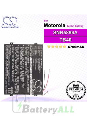 CS-MTX615SL For Motorola Tablet Battery Model L-L-L DC110510 / SNN5896A / TB40